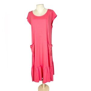 Soft Surroundings size Large dress slouch pockets loose fit short sleeve